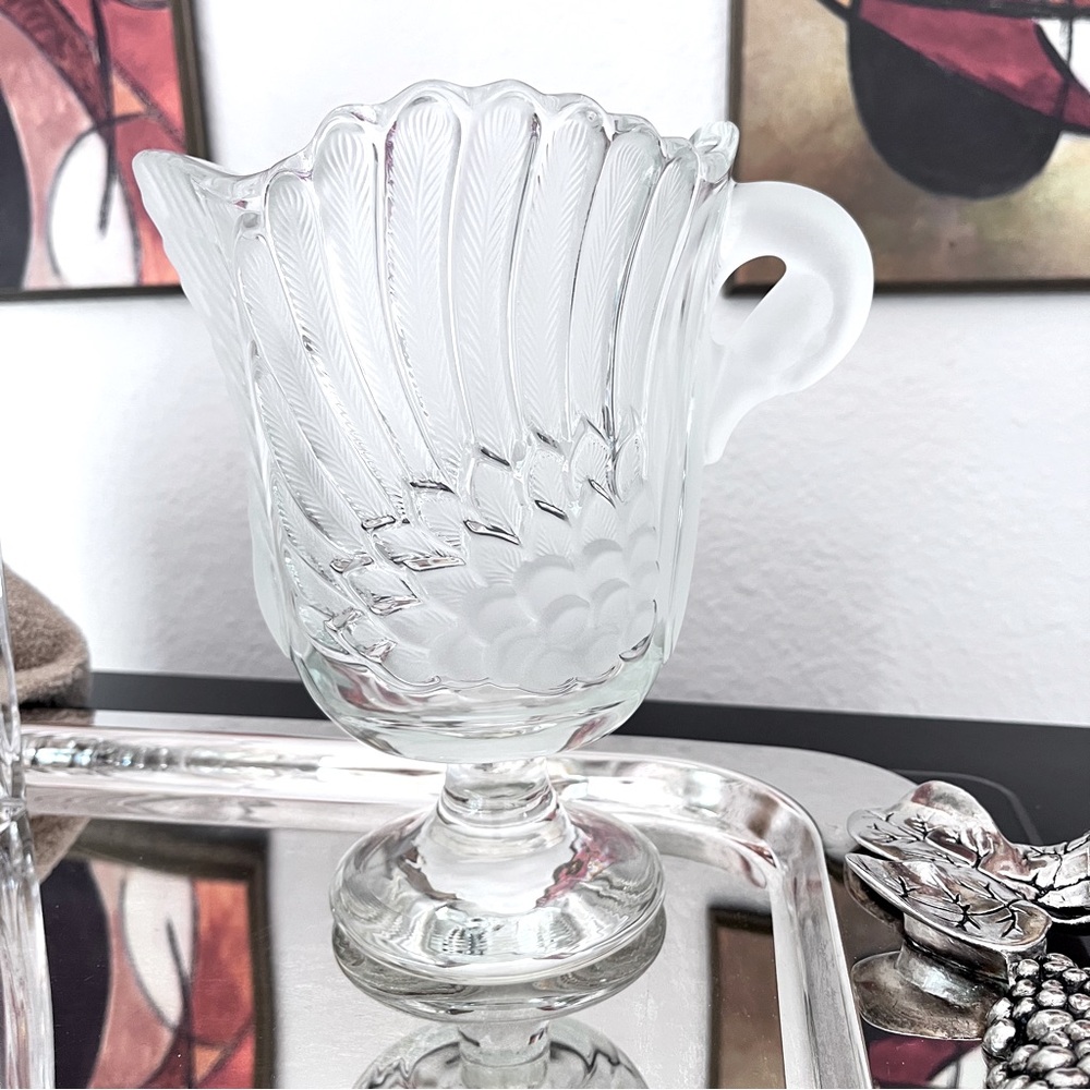 Mikasa Walther Vintage Frosted Lead Crystal Swan Pitcher